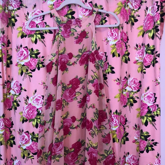 Betsey Johnson Pink Flower Rose Print Dress - Picture 2 of 8